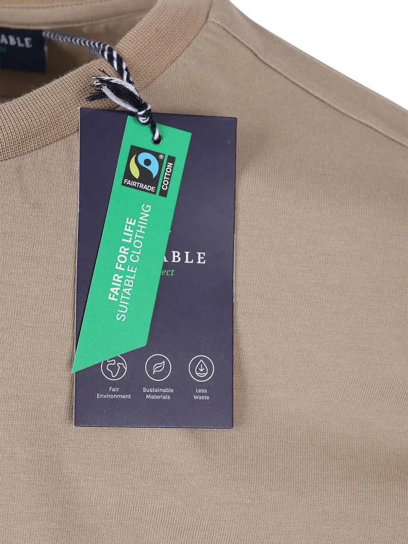Suitable Suitable Respect T-shirt Tim Taupe - Größe XL, Taupe, – Produktbild 5 von 5