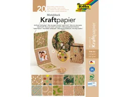 folia folia Motivblock Kraftpapier II, DIN A4, 20 Blatt sortiert – Produktbild 1 von 1