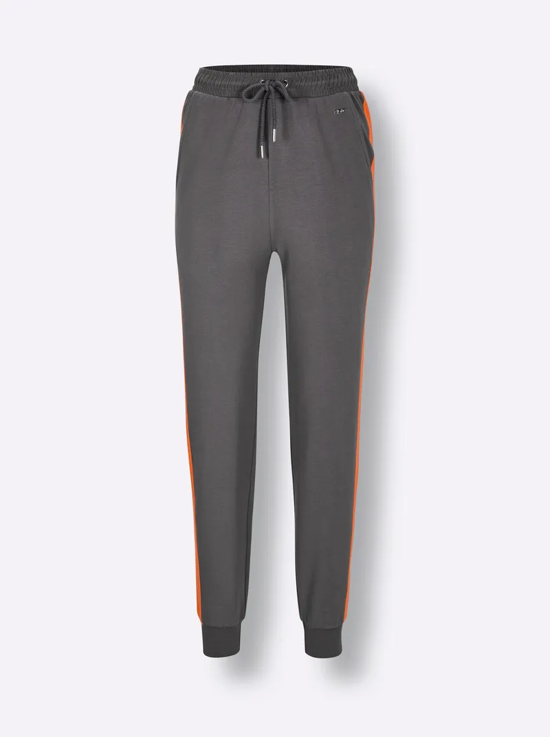 feel good Dehnbund-Hose, Anthrazit-orange, – Produktbild 1 von 2