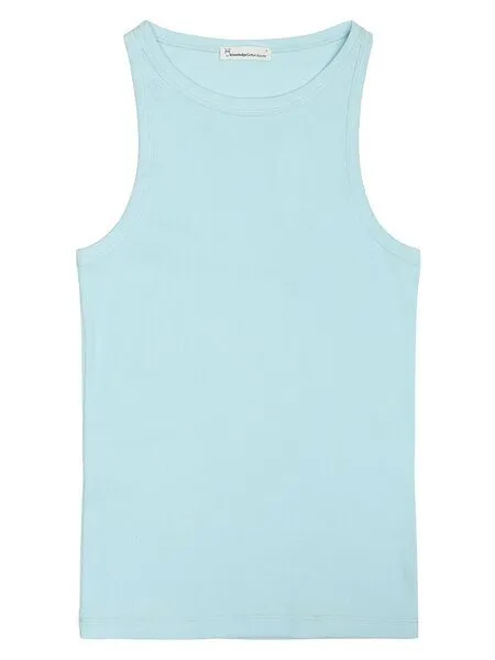 KnowledgeCotton Apparel KnowledgeCotton Apparel Tanktop gerippt - Racer rib top - aus Bio-Baumwolle, Blau (aqua-esque), – Produktbild 1 von 3