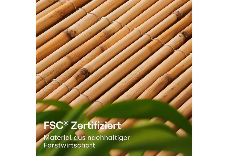 Praknu Balkonsichtschutz Schilf Balkon Sichtschutz - FSC® Zertifiziertes, Natürliches Schilf (Sichtschutzmatte Schilf, Schilf Sichtschutz 300x100cm FSC-zertifiziert wetterfest) FSC® Zertifizierte wetterfeste Sichtschutzzaunmatten, Braun, – Produktbild 5 von 5