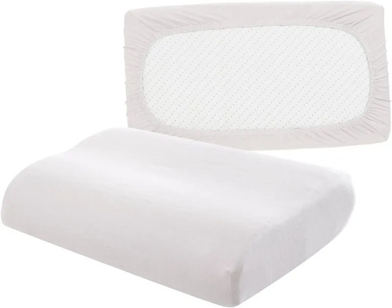 OTTO home Kissenbezüge Olive Nackenstützkissen, flexible Kissenbezüge, Kissenhöhe 8 cm, (2 Stück), mit Gummizug, Weiß, – Produktbild 1 von 5