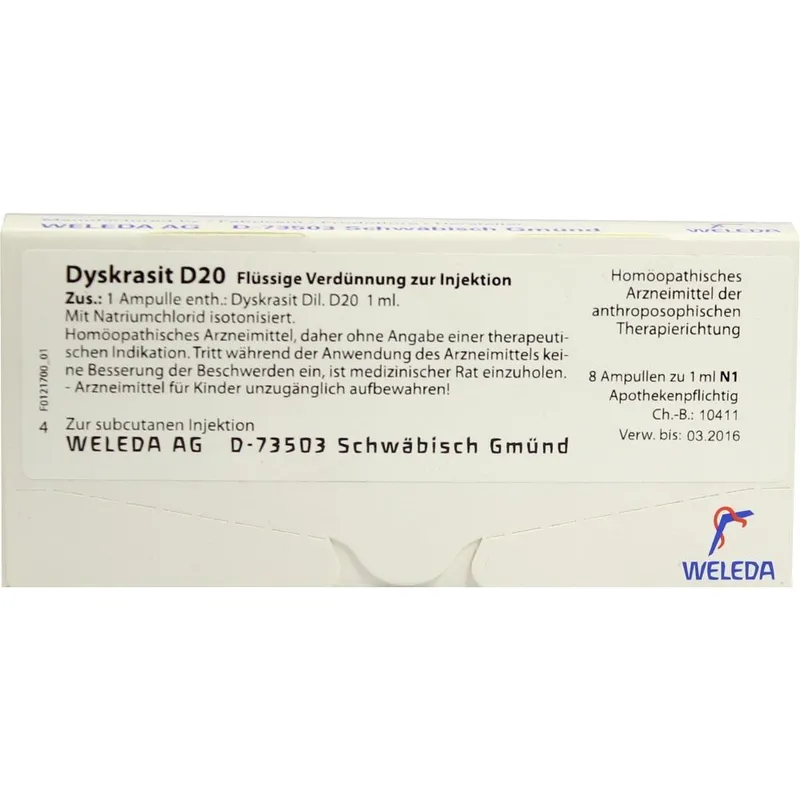 Weleda WELEDA DYSKRASIT D 20 Ampullen 8X1 ml Ampullen – Produktbild 1 von 1