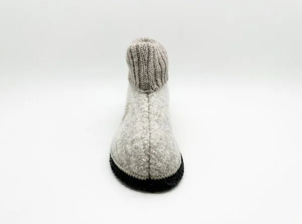 thies Kids "thies ® Mountain Wool Slipper Boot" aus reiner, ökologischer Schurwolle, made in Austria, Beige, – Produktbild 3 von 4