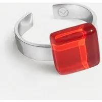 ALEXASCHA ALEXASCHA Geometrischer Ring aus Glas, mini | PUREFORM, Kirschrot, – Produktbild 1 von 1