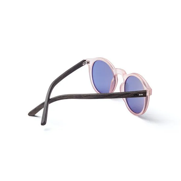 TAKE A SHOT Take a Shot Sonnenbrille aus Holz - Rund, Schmal - Mandala Kollektion, Rosa (rosa / walnuss / pink), – Produktbild 3 von 4