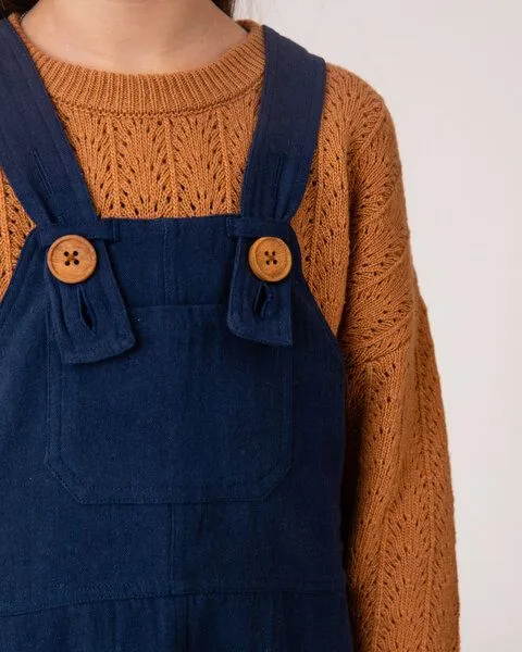 MATONA Matona Latzkleid für Kinder aus Canvas Bio-Baumwolle / Retro Pinafore Dress, Nightfall, – Produktbild 3 von 4