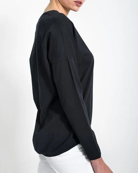 Alma & Lovis Alma & Lovis Oversized Langarmshirt aus Bio-Baumwolle | Loose Shirt, Schwarz, – Produktbild 2 von 4