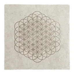 Veskor Cassiopeia Veskor Cassiopeia BLUME DES LEBENS Heilige Geometrie Linoldruck | 35 × 35 cm | Gold auf Naturweiß – Produktbild 1 von 1