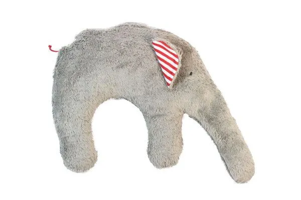 Pat und Patty Pat und Patty Kuschelkissen/Nackenkissen/Nackenhörnchen "Elefant" EL-312,Füllung: Dinkelspelz bzw. Hirsespelz, Hellgrau, – Produktbild 2 von 3