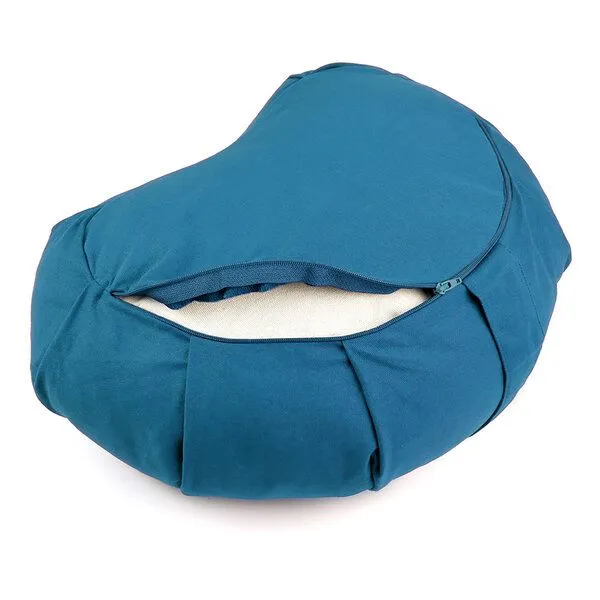 Lotus Design® Meditationskissen Halbmond YOGAHERZ Lotus Design® - Bio-Buchweizenschalen, Türkis, – Produktbild 2 von 4