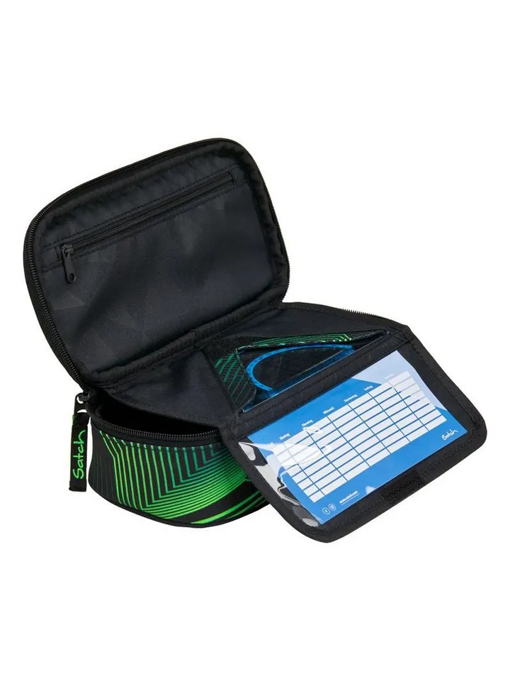Satch Satch Federmäppchen Schlamperbox, (1-tlg), inklusive Geodreieck und Stundenplan, Schwarz, – Produktbild 4 von 7