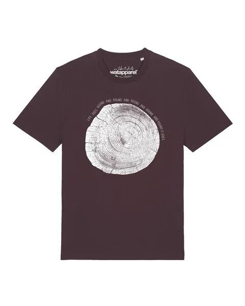 watapparel watapparel T-Shirt Unisex Baumscheibe, Red brown, – Produktbild 1 von 2