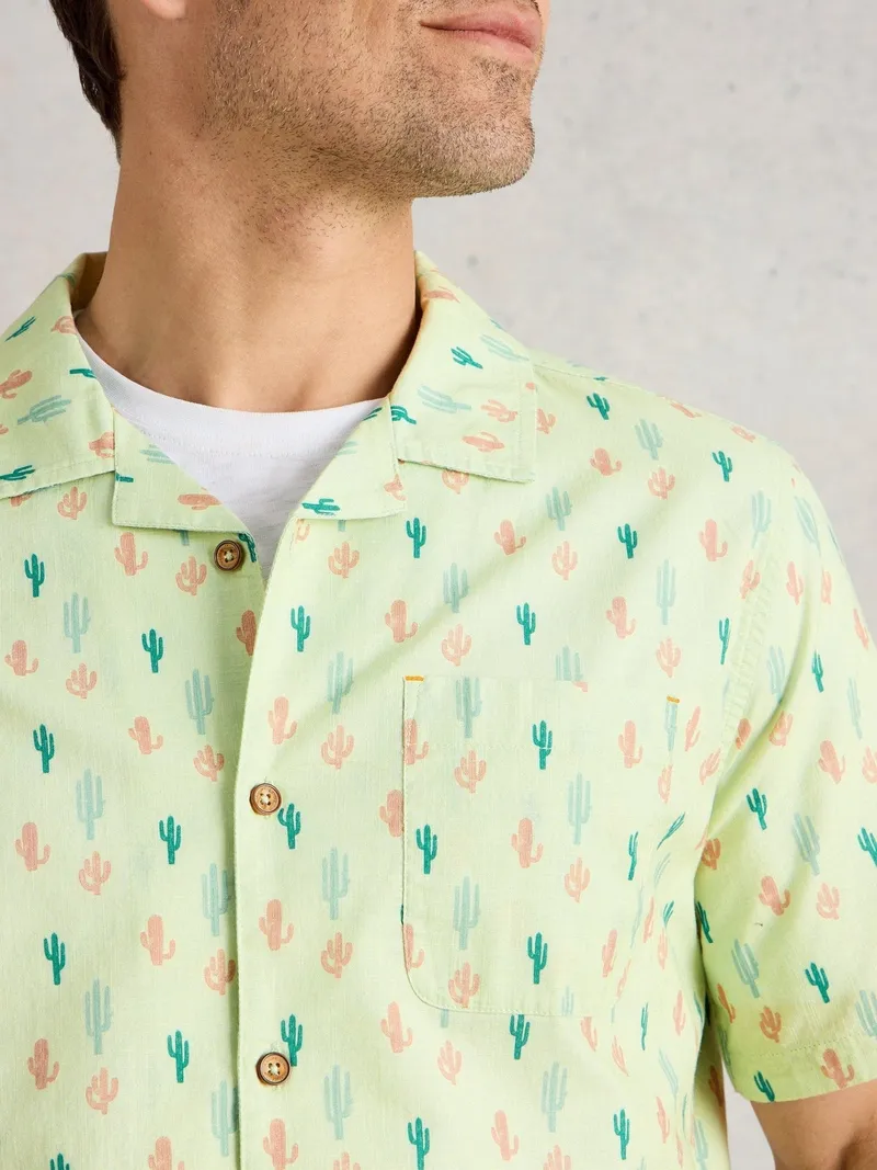 White Stuff Hemd Hayle mit Kakteenprint - M, Grün print, – Produktbild 3 von 4