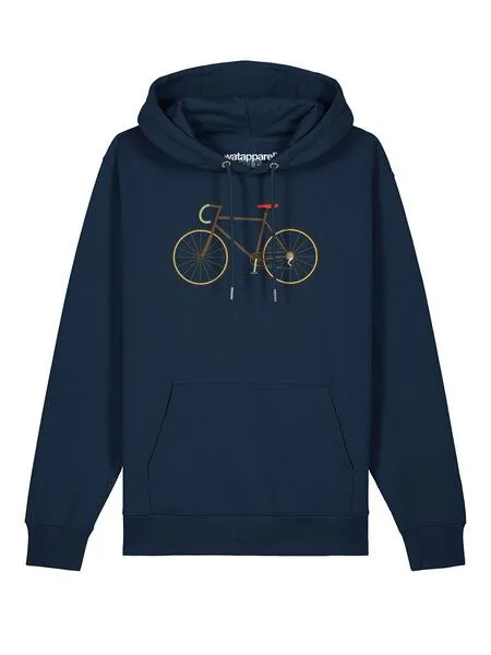 watapparel watapparel Hoodie Unisex Fahrrad, French navy, – Produktbild 2 von 4