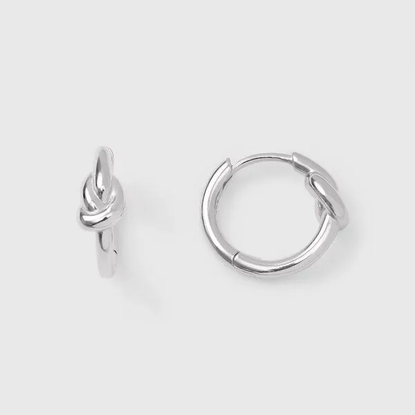 fejn jewelry fejn jewelry Ohrringe 'knot huggie', Silber, – Produktbild 1 von 3