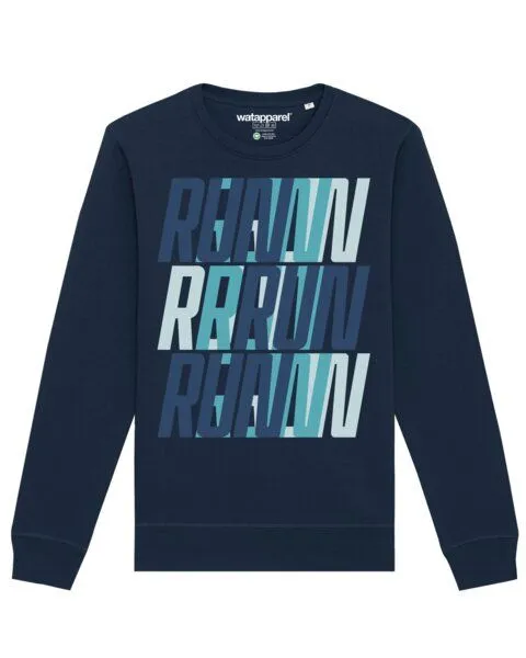 watapparel watapparel Sweatshirt Unisex Run, Run, Run blue, French navy, – Produktbild 1 von 4