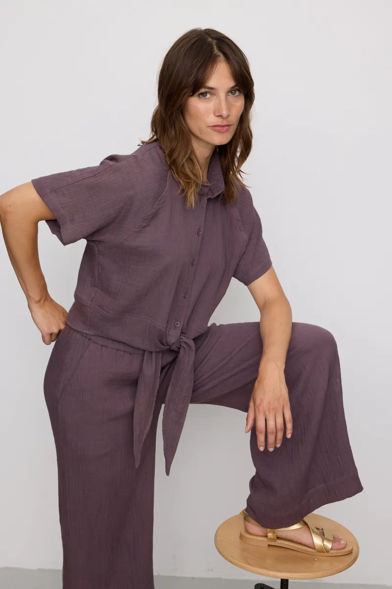 recolution Recolution Damen vegan Bluse Tulpe Mystic Grape, Violett, – Produktbild 2 von 2