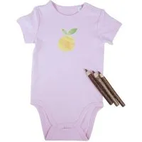 MelaDi Meladi Kinder Baby-Body aus Biobaumwolle - Orange auf Pink – Produktbild 1 von 1
