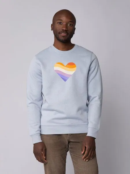 watapparel watapparel Sweatshirt Unisex Rainbow Heart, Serene blue, – Produktbild 2 von 3