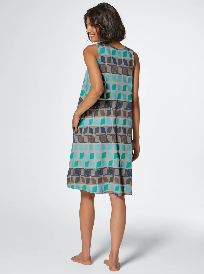 feel good Sommerkleid aquamarin-gemustert, Aquamarin-gemustert, – Produktbild 2 von 2