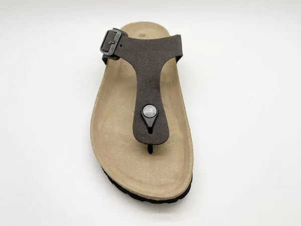 thies Vegane thies ® Eco Bio Thong Sandale aus rec. PET mit Kork-Tieffussbett, Charcoal (anthrazit), – Produktbild 4 von 4