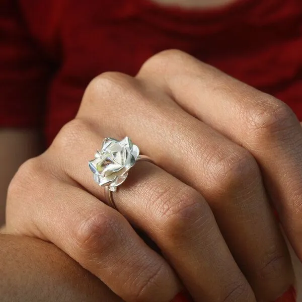 pakilia pakilia Silber Ring Rose Fair-Trade und handmade, Rosa, – Produktbild 8 von 8