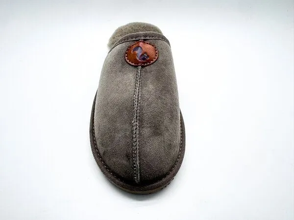 thies Pantoffel aus Schaffell "thies Grumpy Dad Slipper", fair produziert, Elephant grey, – Produktbild 4 von 4