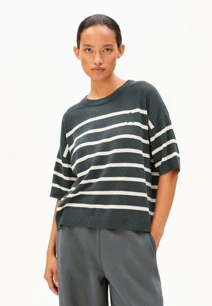 ARMEDANGELS ARMEDANGELS STRIPE Damen Strickshirt aus Leinen-Mix, Space steel-undyed, – Produktbild 1 von 4