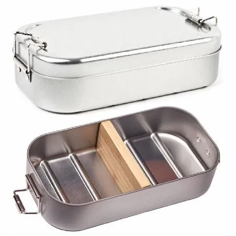 Cameleon Pack Cameleon Pack Lunchbox "Classic" * Mit Trennsteg aus Bambus * Metall Brotdose – Produktbild 2 von 4