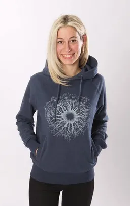Life-Tree Life-Tree Hoodie aus Biobaumwolle Fairwear für Damen "WoodenIris" – Produktbild 1 von 1