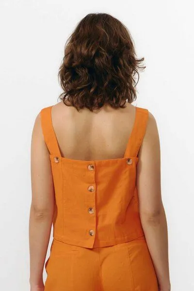 SUITE13LAB Suite13lab Cropped-Top ODIEL, Orange, – Produktbild 3 von 3