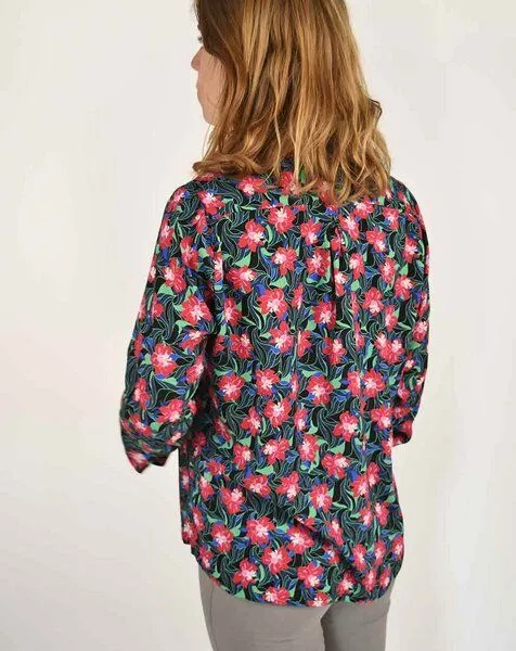 Aatise Aatise Hemdbluse 100% EcoVero Zalabis Langarm, Blusenkragen, Schwarz, – Produktbild 2 von 2