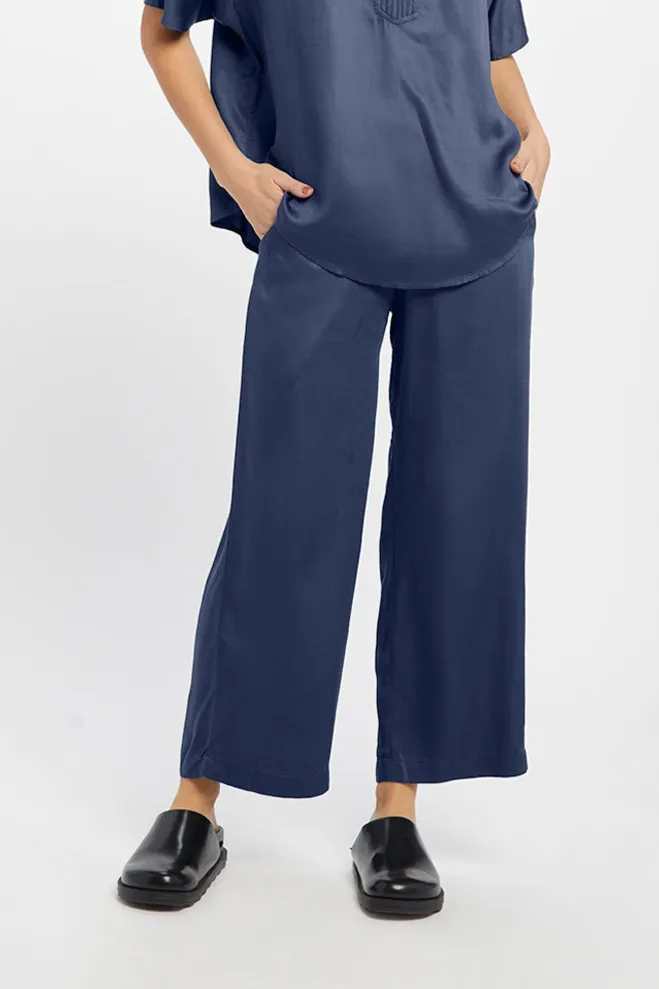Neu Nomads Neu Nomads Damen vegan Hose Cropped Palazzo Carina Midnight, Extra dunkelblau, – Produktbild 2 von 2