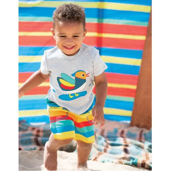Frugi Frugi Shorts Rainbow Little Stripy Shorts Multi Rainbow Stripe – Produktbild 2 von 3