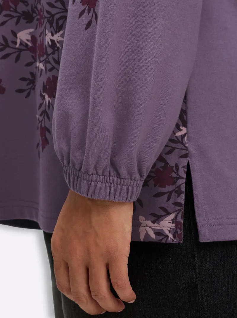 sheego Sweatshirt feige-aubergine-bedruckt, Feige-aubergine-bedruckt, – Produktbild 2 von 2