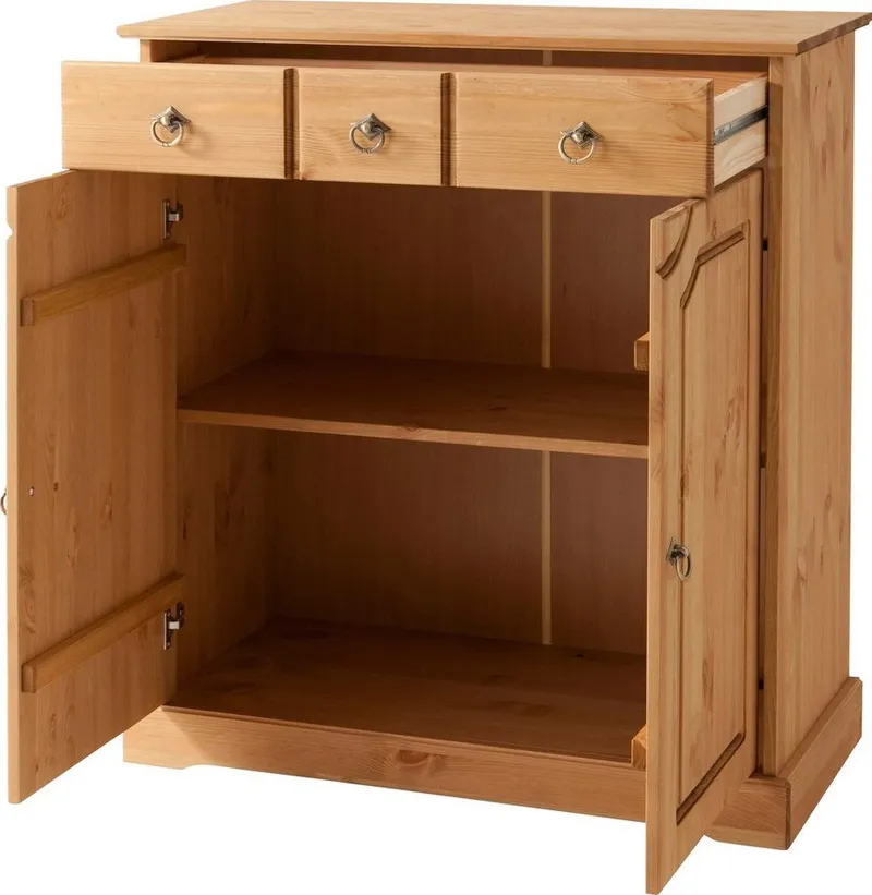 OTTO home Kommode Klera, Breite 81 cm, aus massiver Kiefer, FSC®-zertifiziert, Beige, – Produktbild 4 von 5