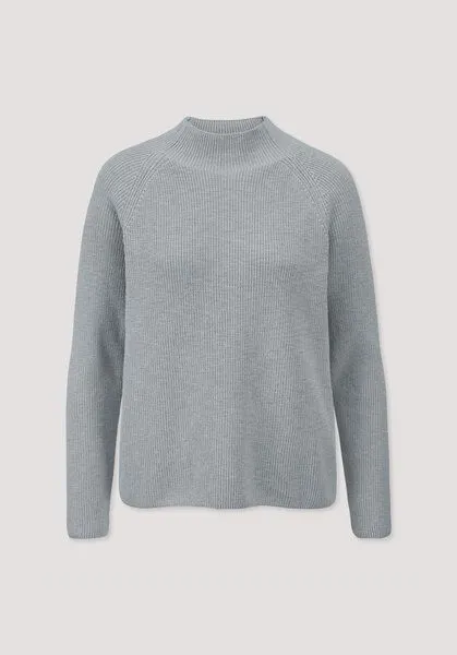 hessnatur hessnatur Strickpullover Relaxed aus reiner Bio-Baumwolle, Nebelblau, – Produktbild 4 von 4