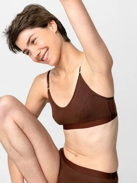 erlich textil erlich textil Edith bügelloses Bustier aus weichem Modal, Umbra, – Produktbild 2 von 7
