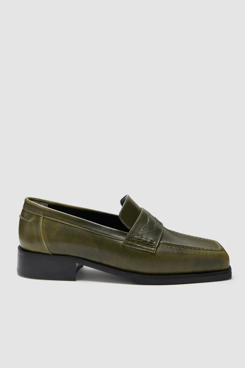 Prev Prev Damen vegan Loafer Joan Olive, Olivgrün, – Produktbild 2 von 2