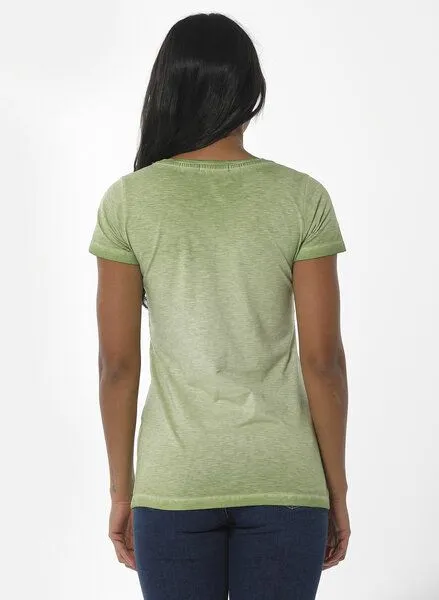 ORGANICATION ORGANICATION Cold Pigment Dyed T-Shirt aus Bio-Baumwolle mit Fahrrad-Print, Grün(grass green), – Produktbild 4 von 4