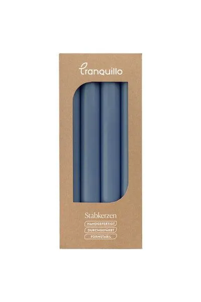Tranquillo Handgearbeitete Stabkerzen GLUMI dark blue 4er-Set, 20 cm - blau – Produktbild 4 von 4