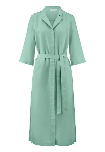 hessnatur hessnatur Kleid Midi Relaxed aus TENCEL Lyocell mit Leinen, Jadegrün, – Produktbild 3 von 4