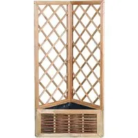 Pflanzkasten aus Kiefer und Weide, mit Folie und Rankgitter B 50 x T 50 x H 30/140 cm – Produktbild 1 von 1