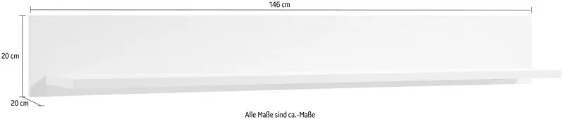Home affaire Wandboard Cremona, modernes Wandregal, Wandhalter mit Ablagefach, 146 cm breit, vielseitig einsetzbares Hängeregal, in Pinie Weiß mit Wotan Eiche, Weiß, – Produktbild 4 von 5
