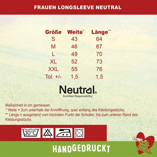 HANDGEDRUCKT HANDGEDRUCKT "Wilde Wiese" Frauen Longsleeve aus reiner Biobaumwolle (kbA), Black, – Produktbild 2 von 2