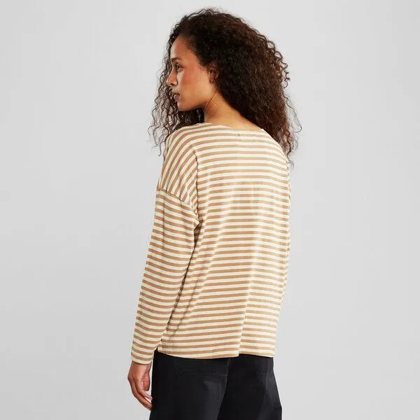 Dedicated DEDICATED Longsleeve Humledal Stripes - Tiger Brown – Produktbild 3 von 3