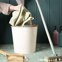 nahtur design nahtur-design Putztücher-Set, Bodentuch + 4 Putzlappen aus Halbleinen Waffelpiquée, Hellgrün, – Produktbild 1 von 1