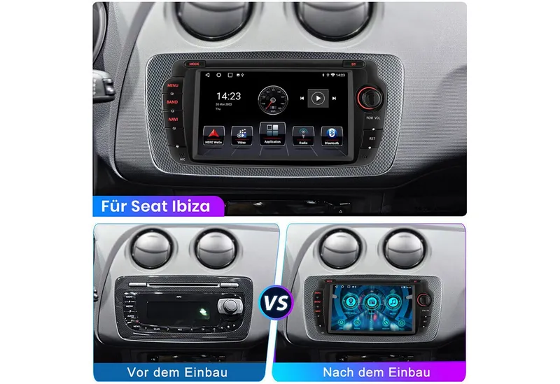 ESSGOO DAB+ 64G Android 15 Für Seat Ibiza IV 6J 2009-13 GPS Navi RDS Carplay Autoradio (RDS, 4+64GB(optional), DAB (optional), FM, AM, DAB+ (optional), Apple Carplay & Android Auto,2+64GB(optional),EQ SWC,DBA) – Produktbild 5 von 5