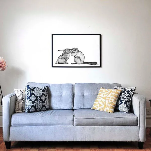 LIGARTI Kunstdruck »Kaninchen & Biber« von LIGARTI | A4, A3 oder A2 | Wandbild | Poster | Kunst – Produktbild 4 von 4